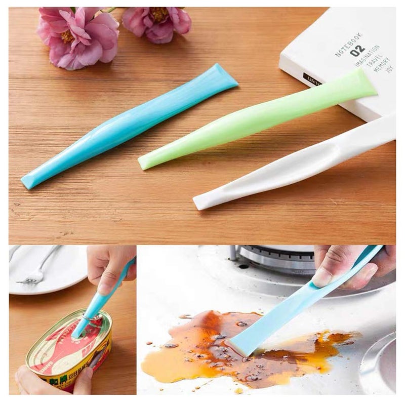 WoLover 3 PCS Multipurpose Cleaning Scraper Tool - Non-Scratch Hard Plastic Sticker Scraper Tool for Kitchen Cleaning, Label Remover, Gum Cleaner - Image 4
